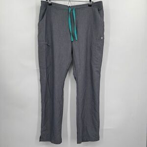 Figs Gray Technical Collection Polyblend Drawstring Scrub Pants Size Large